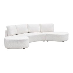 Oriel Modular 5 Seater Sofa - White Chenille