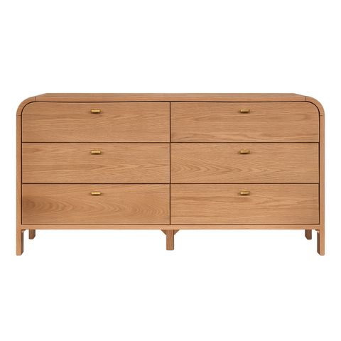 Chisholm 160cm 6 Drawer Chest - Natural Oak  - OUTLET NSW