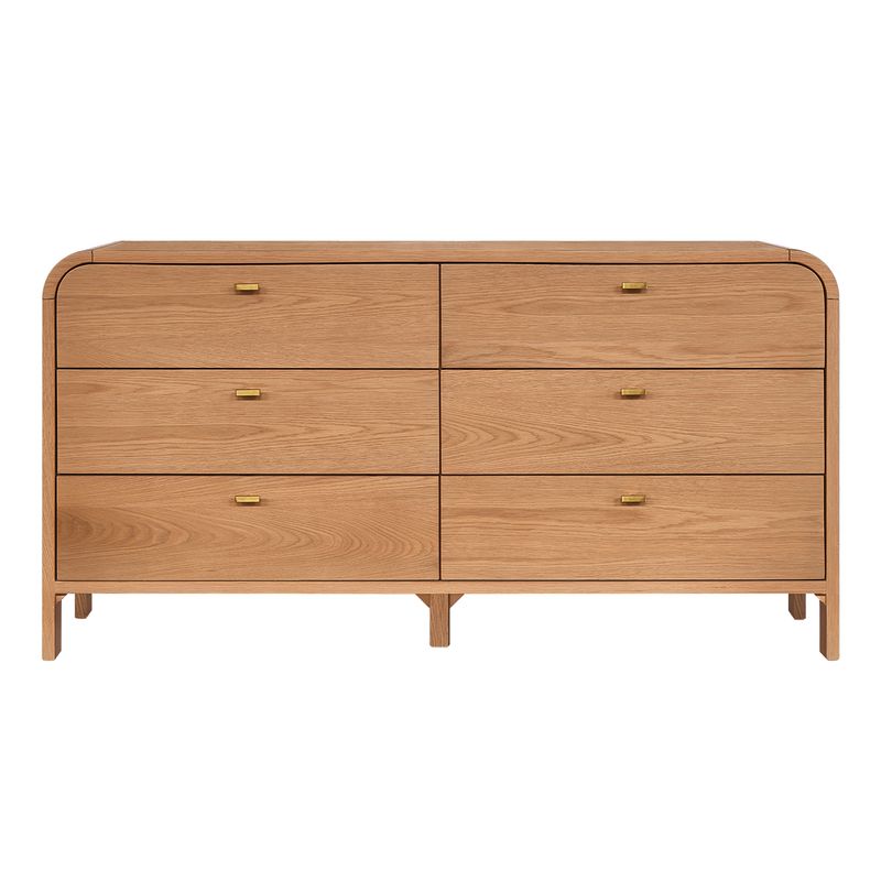 Chisholm 160cm 6 Drawer Chest - Natural Oak  - OUTLET NSW