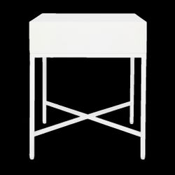 Nessa 45x60cm 1 Drawer Bedside Table - All White