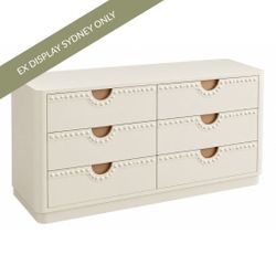 Sandy 160cm 6 Drawer Chest - OUTLET NSW