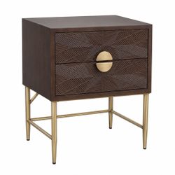 Beatrice 65x65cm Bedside Table - Espresso - OUTLET NSW
