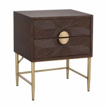 Beatrice 65x65cm Bedside Table - Espresso - OUTLET NSW