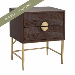 Beatrice 65x65cm Bedside Table - Espresso - OUTLET NSW