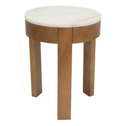 Oliver Marble Side Table - Small Oak