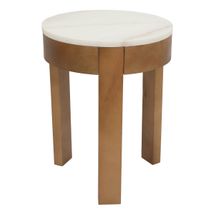 Oliver Marble Side Table - Small Oak