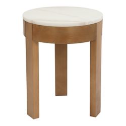 Oliver Marble Side Table - Small Oak