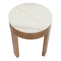 Oliver Marble Side Table - Small Oak