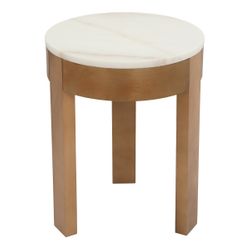 Oliver Marble Side Table - Small Oak