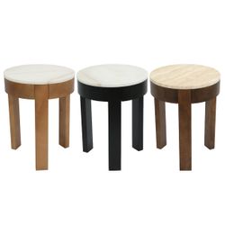 Oliver Marble Side Table - Small Oak