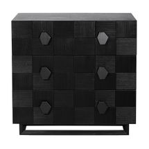 Alton 96cm 3 Drawer Chest -  Black