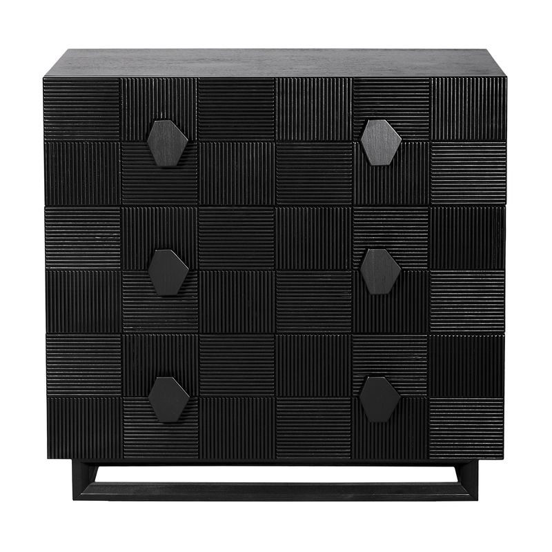 Alton 96cm 3 Drawer Chest -  Black