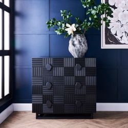 Alton 96cm 3 Drawer Chest -  Black