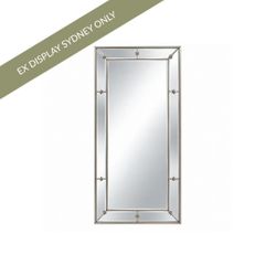 Constance 100x210cm Rectangle Floor Mirror - Antique Silver - OUTLET NSW