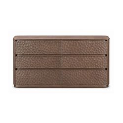 Mikki 150cm 6 Drawer Chest - Walnut Brown - OUTLET NSW