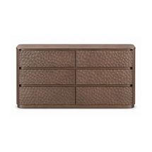 Mikki 150cm 6 Drawer Chest - Walnut Brown - OUTLET NSW