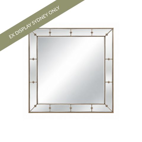 Constance 100x100cm Square Wall Mirror - Antique Silver - OUTLET NSW