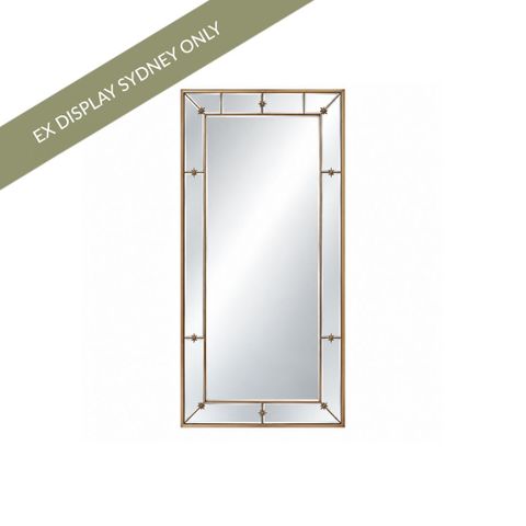 Constance 68x172.5cm Rectangle Wall Mirror - Antique Gold - OUTLET NSW