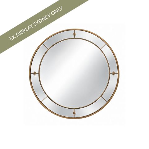 Constance 100x100cm Round Wall Mirror - Antique Gold - OUTLET NSW
