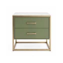 Phillippe 60x60cm Bedside Table - Olive - OUTLET NSW