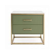 Phillippe 60x60cm Bedside Table - Olive - OUTLET NSW