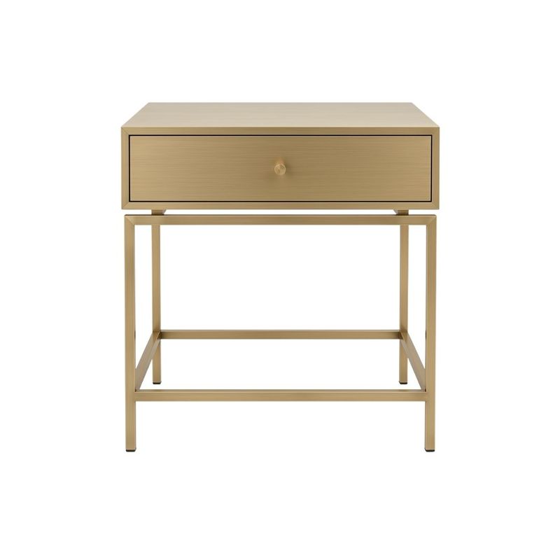 Bonte 55x60cm Bedside Table - Antique Gold - OUTLET NSW