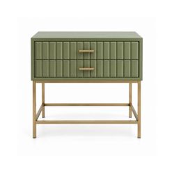 Antler 56.5x60cm Bedside Table - Olive - OUTLET NSW