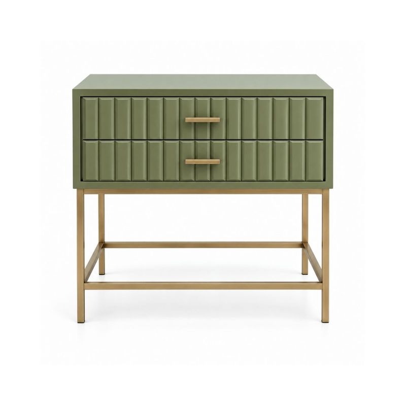 Antler 56.5x60cm Bedside Table - Olive - OUTLET NSW