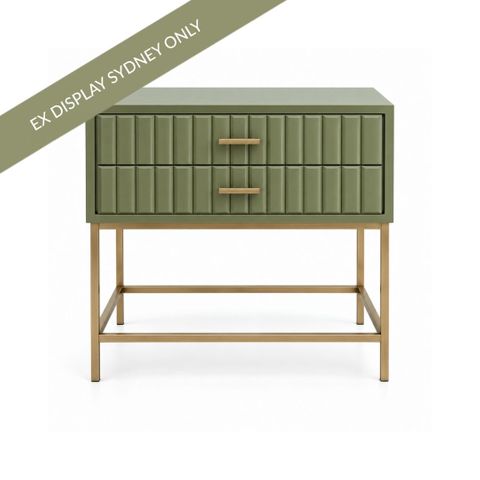 Antler 56.5x60cm Bedside Table - Olive - OUTLET NSW