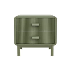 Olivia 55x55.5cm Bedside Table - Olive - OUTLET NSW