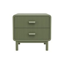Olivia 55x55.5cm Bedside Table - Olive - OUTLET NSW