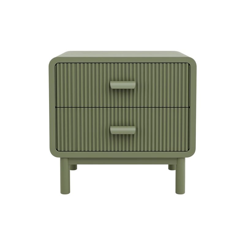 Olivia 55x55.5cm Bedside Table - Olive - OUTLET NSW