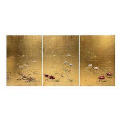 Reflections in Gold Set of Three Canvas Painting - OUTLET NSW