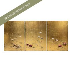 Reflections in Gold Set of Three Canvas Painting - OUTLET NSW