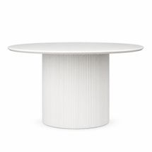 Marlo Round 110cm Dia Entry Table - White - OUTLET NSW