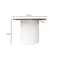 Marlo Round 110cm Dia Entry Table - White - OUTLET NSW