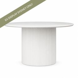 Marlo Round 110cm Dia Entry Table - White - OUTLET NSW