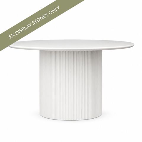 Marlo Round 110cm Dia Entry Table - White - OUTLET NSW