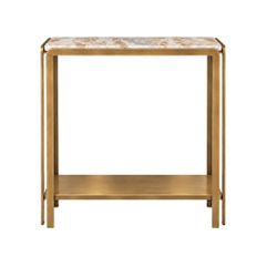 Bonnie 140cm Beige Marble Console Table -  Antique Gold - OUTLET NSW