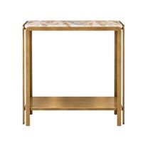 Bonnie 140cm Beige Marble Console Table -  Antique Gold - OUTLET NSW