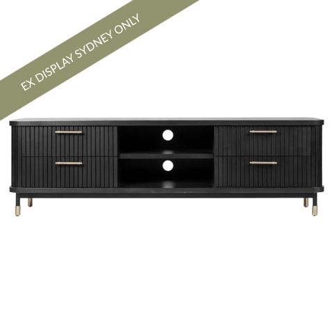 Sophia 200cm Entertainment Unit - Black - OUTLET NSW