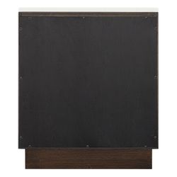 Benedict 53x62.5cm Smoked Oak Bedside Table - White Marble - OUTLET NSW