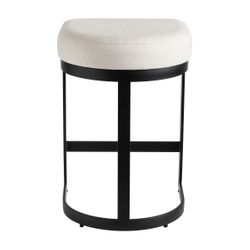 Remy Black Kitchen Stool - Natural Linen