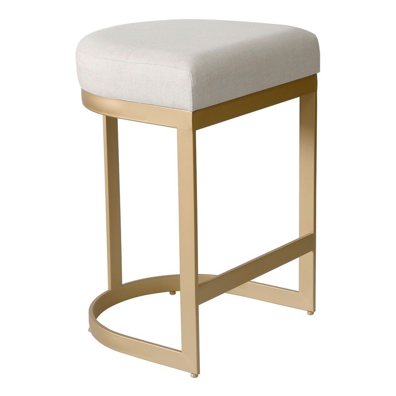 Remy Gold Kitchen Stool - Natural Linen