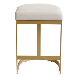 Remy Gold Kitchen Stool - Natural Linen