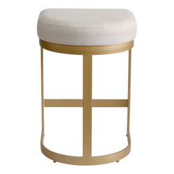Remy Gold Kitchen Stool - Natural Linen