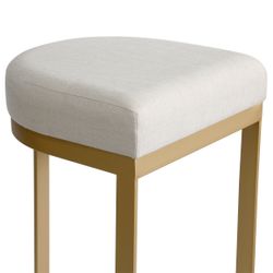 Remy Gold Kitchen Stool - Natural Linen