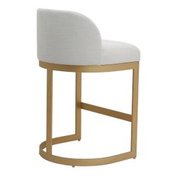 Remy Black Kitchen Stool with Backrest - Natural Linen