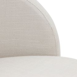 Remy Black Kitchen Stool with Backrest - Natural Linen