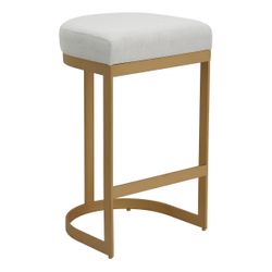 Remy Gold Bar Stool - Natural Linen